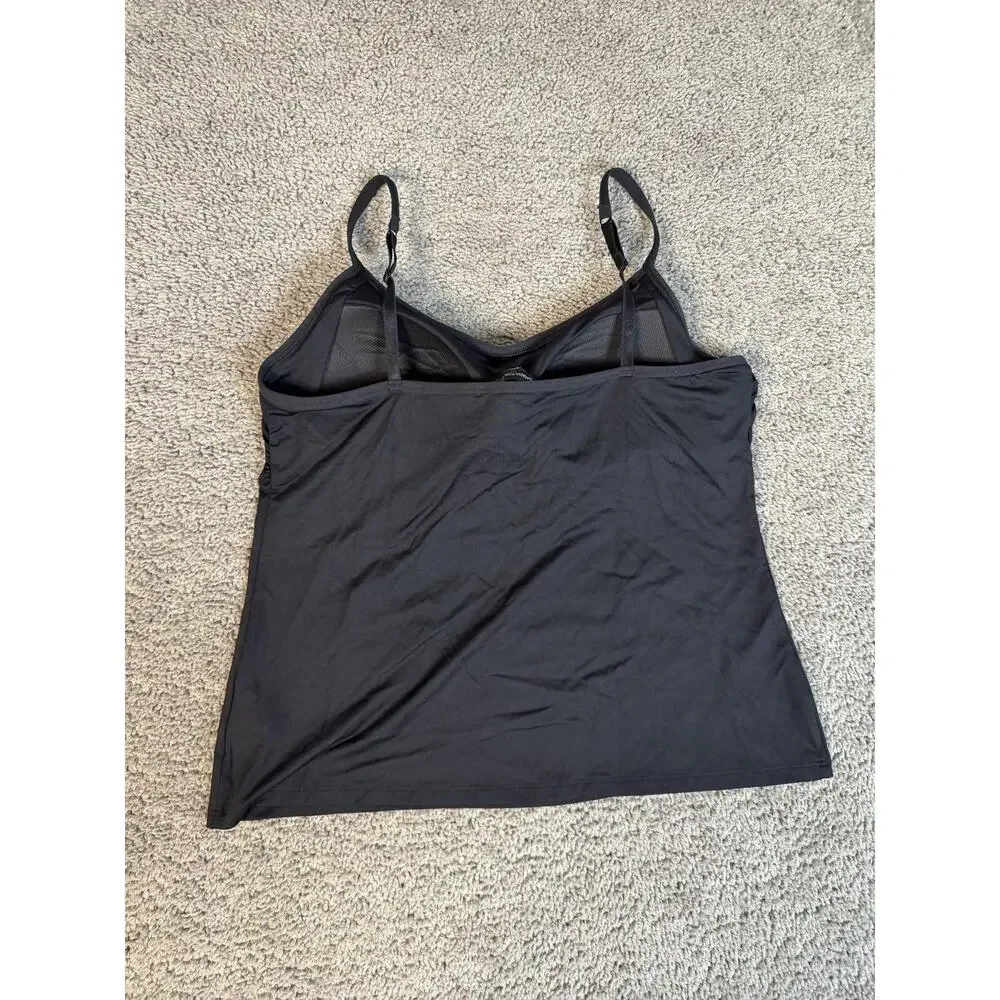 Banana Republic Tankini Womens L Black Lined Spaghetti Strap Built-In Bra